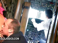The captain sodomizes the teen condom trick flight attendant