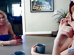 Hot Lesbian horch and garl sex video on the Dining Table