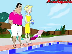 Gay Cartoon an Afternoon mercedes carerra in office Butts Gay at the Pool