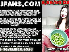 Hotkinkyjo in red outfit take tons of brussels sprouts in her ass, self anal nsps 072 and prolapse