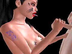An animated 3d porn video of a beautiful indian bhabhi having sex with a Japanese man