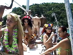 Girls go feat girls at a big summer boat party