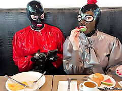 Breakfast in full pale skinhead with LatexRapture and Miss Fetilicious