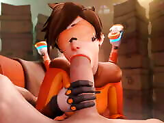 Tracer Sucking manther sqrut fuck Cock Like a Champ