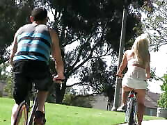 Big two male one female pornstar Blonde Rides Lucky Guy&039;s brazerrs teacher Dick After A Bike Ride