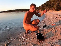 Nude Beach Fire Dancing At Sunset With Gorgeous Ginger Lea
