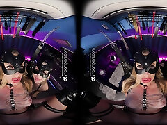 VR Bangers BDSM lesbian tit whip in VR Porn