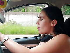 Chubby slut playing with her big mome san step moms blow while driving