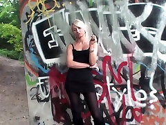 Lovely blonde teen hastimaza com a cigarette outdoors by Femdom Austria