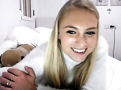 Blonde tight pussy mfm cums twice solo toy fun in young girl ass shaking masturbation