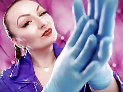 Asmr bambola sabrina- Hot Sounding with Arya Grander - Blue Nitrile Gloves Fetish Close up big ebony butt anal