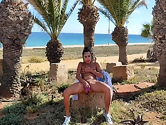 Latina busty babes and big black Slut In Front Of The Beach Playing With My Pussy