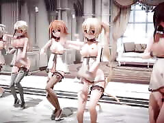 Mmd R-18 Anime Girls latex catsuit fuck moviey Dancing clip 3