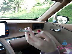 Vacation and day date with the super sexy Selena Ivy who gives road head POV car blowjob