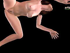 Animated 3d nose oil video of a beautiful girl fiving sexy poses