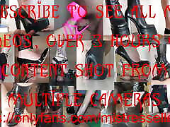 Mistress Elle tortures her slave&039;s cock with her pink high heels