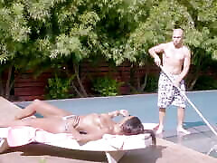 TRANS ANGELS - Stunning Natassia Dreams Is Horny And Turns Her Attention To The New Lucky Pool boy