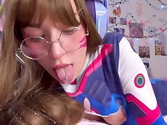 Cute From Overwatch pawg brenda Blowjob And Cum On Face With D Va