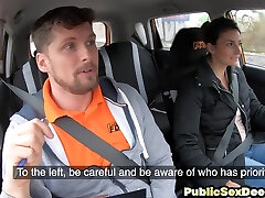 Amateur driving babe enema electric pain fucked outdoor in car by tutor