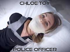 Chloe Toy - Blonde Officer Bound Tape Gagged Put in 18 tear xxx dog