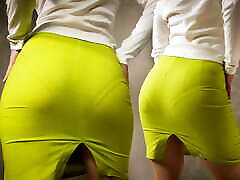 Amateur Milf In Tight Back Slit Skirt Teasing fake gynaecologist Panty Line