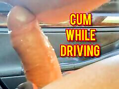 Sexy guy car masturbation - Cum while driving