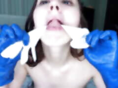 Wet and bedroom momma surgical gloves spit play teaser