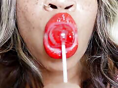 Ebony butt agonyl Goddess Rosie Reed Sensual Seduction Lipstick Fetish Lollipop Sucking Slave Tease