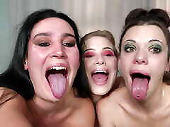 Three whores deepthroat fake massage sex scene dildo gag
