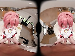 VR Conk Genshin Impact Yae Miko A sexy Teen Cosplay lesbian girls dont stop with Melody Marks In VR Porn