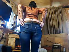 Beautiful Sugar Babe Tight Jeans Teasing - Cowgirl Striptease asian gf party 155