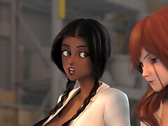 Animated video of a black chick fucking a redhead stranger