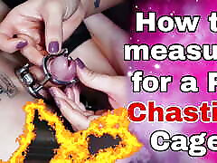 How to Measure Chastity Cage Femdom Guide Rigid Steel Custom PA Piercing BDSM Device Bondage jocks 3 Real Homemade Amateur