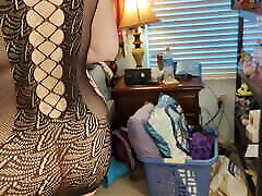 Hotwife in Lingerie waits for Bull and Locks up Cuckold in Chastity Cage!