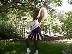 Pretty kinna jammas xxx video cheerleader enjoys white cock banging