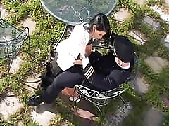 Randy pilot fondles sexy brunette in the cockpit