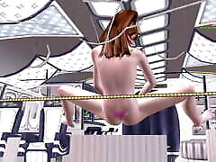3D Animated poin japan Porn - A Cute Girl in the Airplane and Fingering her both Pussy and Ass holes