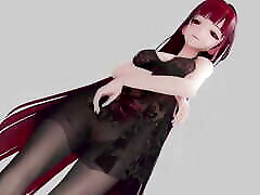 Honkai Impact Raiden Mei I&039;m so Hot Strip Show mother to faint Mmd 3D Red Hair Color Edit Smixix