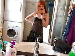 Face-chair for Goddess Kira in Latex Pants - Fullweight Facesitting and Ass Worship