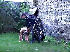 A French woman spanking her two horny slaves