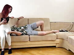 Full Weight Facesitting in Leggings with Redhead Mistress Sofi Full Weight Facesitting in Leggings with Redhead Mistress Sofi