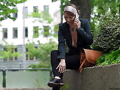 submissive business woman - exposed in public