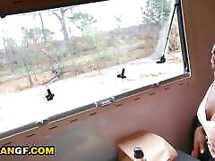 Stunning ebony teen wild fucking in real African safari Stunning ebony teen wild fucking in real African safari