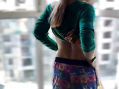 Hairy teens 18 fucking risky in front of window opposite the new building 4k.