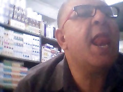 grandpa watching my cock and licking underwear