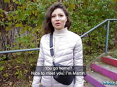 Public Agent Big tits Helina julie wanks big dick public blowjob and POV sex