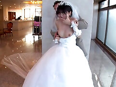 Japanese Babe bride taking photo shoot & end up having sex with a stranger