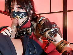Taki Cosplayer دختر دادن درهم و برهم ضربه فیلم های پورنو کار و دهان بند سخت