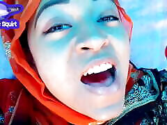 Asian Muslim breaks free and masturbates her hairy vagina hard until she creams her pussy