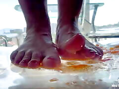 Squeezing cherry boys nude blog with bare feet POV on your face
